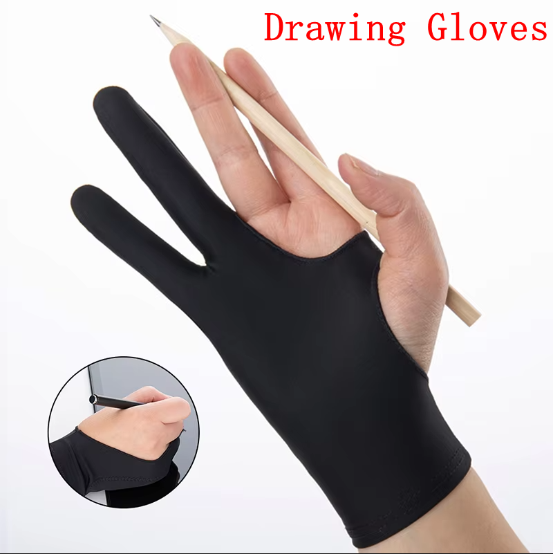 Drawing Glove Artist - 2本指防汚描画グローブ アーティスト描画鉛筆グラフィックタブレットパッドペンパームリジェクショングローブ iPad & Android用