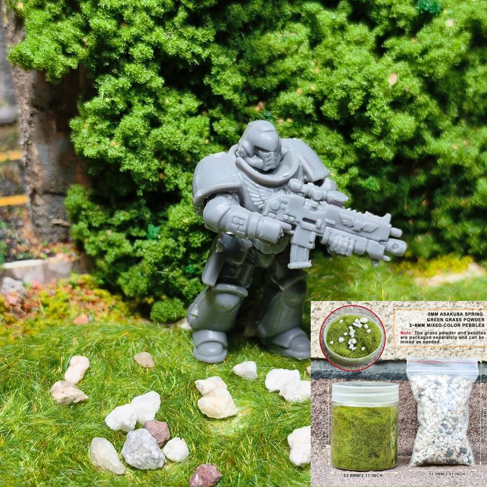 Tablet Accessories Kit - ミニチュアベースキット 静的草と砂利の地形 風景モデリング 風景 テーブルトップレイアウト フィギュア