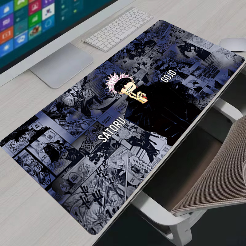 Rugged Tablet Accessories - マウスパッドクールアニメ呪術廻戦五条悟大型ゲーミングマウスパッドゲーマーラップトップキーボードマットコンピュータキャビネットデスクマット