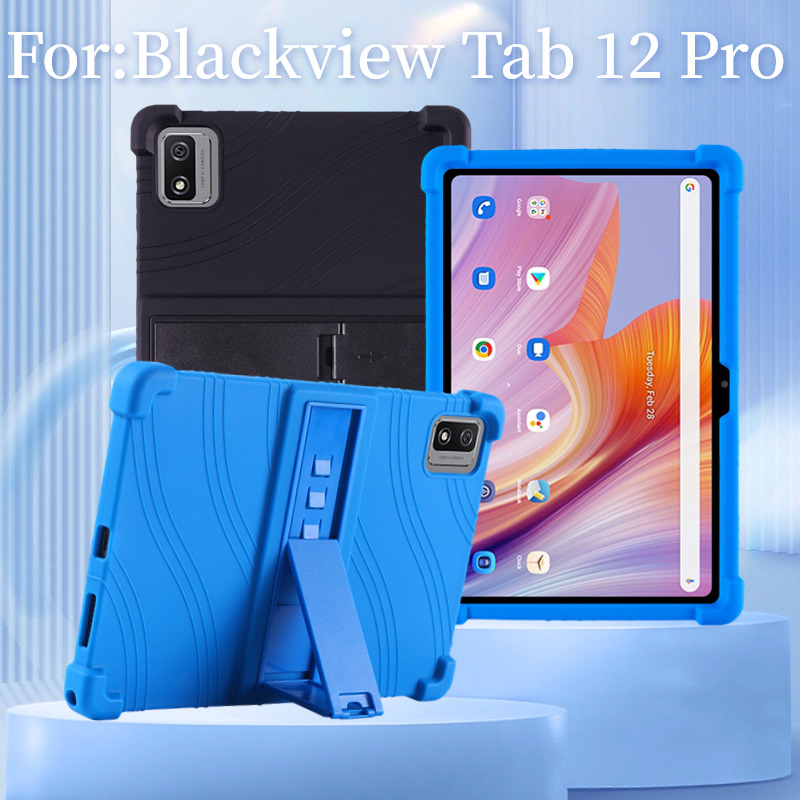 Blackview Tablet Accessories - ソフトシリコンケース Blackview Tab12 Pro タブレットケースフルボディカバー折りたたみスタンド保護シェル Blackview