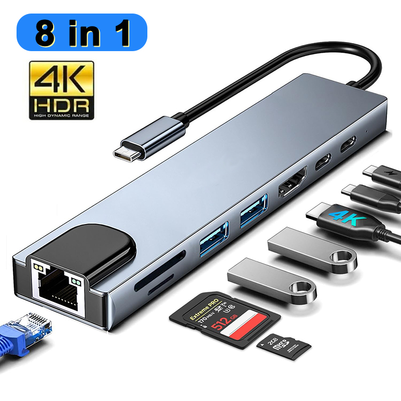 8 In 1 USB Type C ハブ MacBook P - Hdmi Adapter Tablet のレビューと価格
