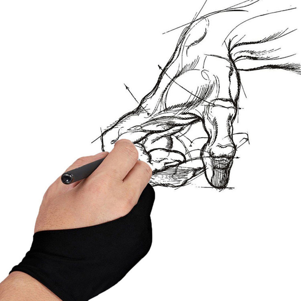 4個入りアンチドローインググローブ、2本指アーティストスケッ - Drawing Glove Artist のレビューと価格
