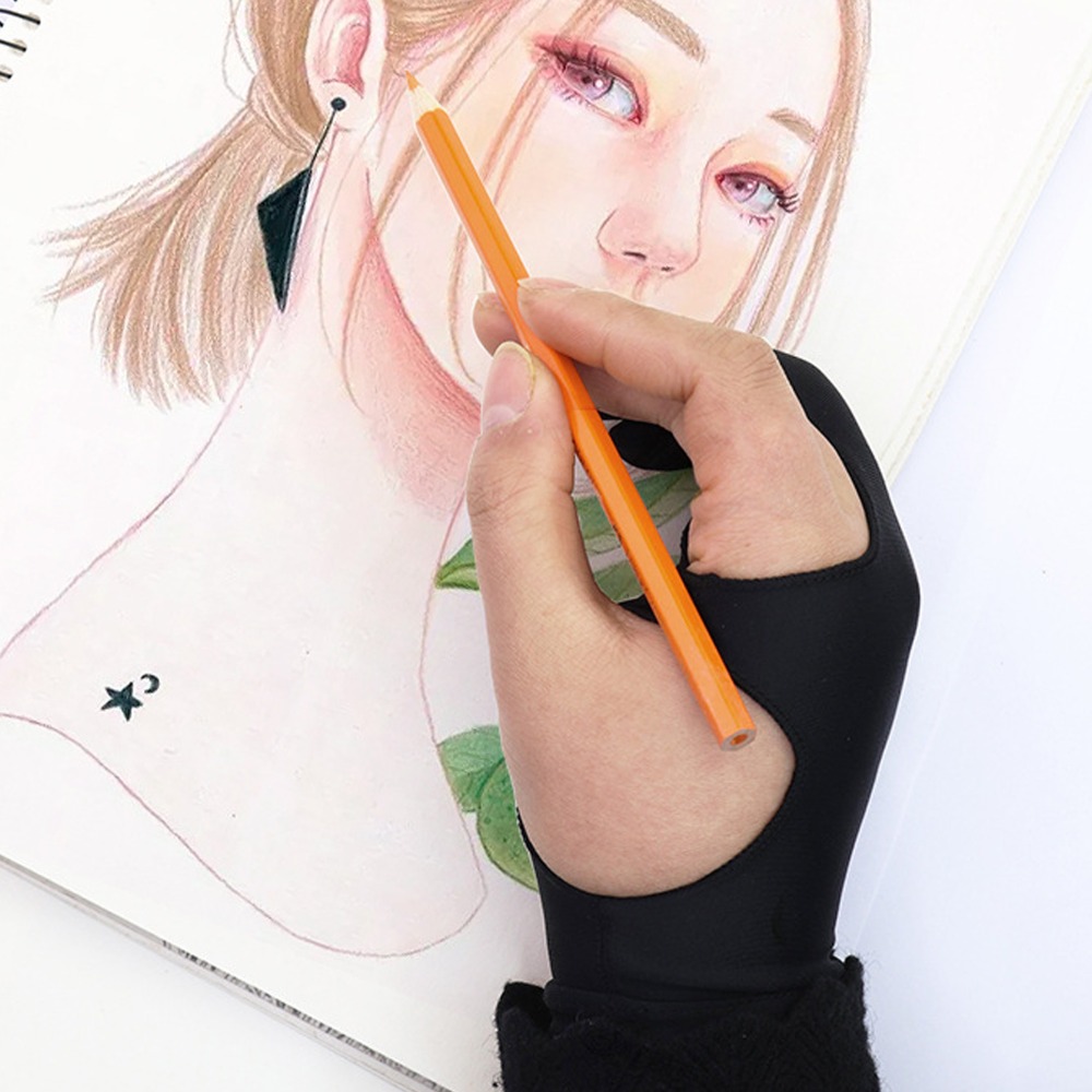 2個入り耐久性のある二本指デザインの描画用手袋、誤操作防止、 - Drawing Glove Artist のレビューと価格