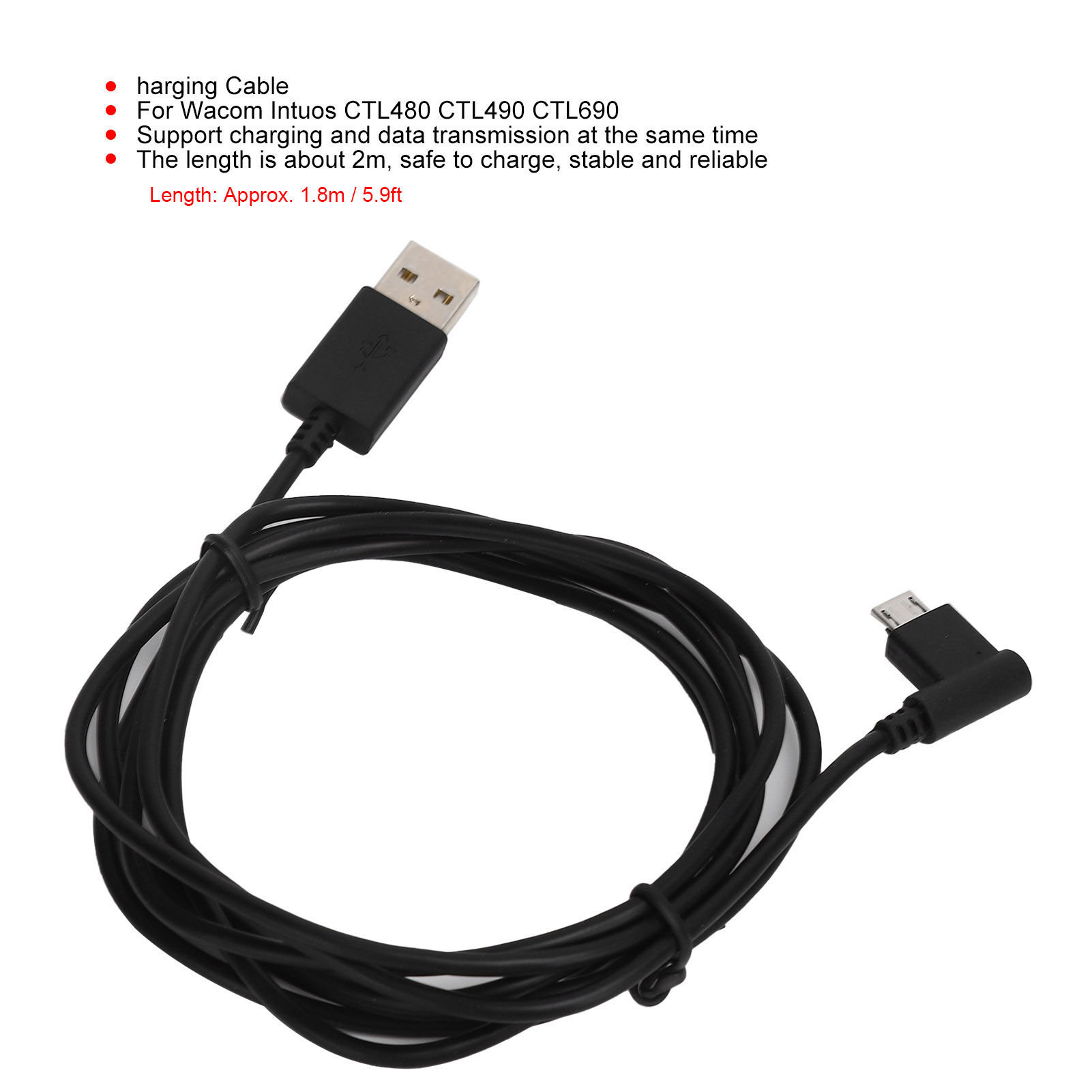 1.8 メートル充電ケーブル電源コード充電アクセサリー描画タ - Wacom Tablet Accessories のレビューと価格