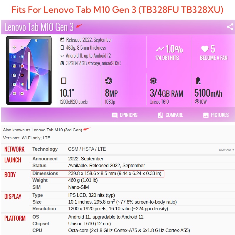 レノボタブ M10 3rd 世代 10.1 ケース TB32 - Tablet Accessories Case のレビューと価格