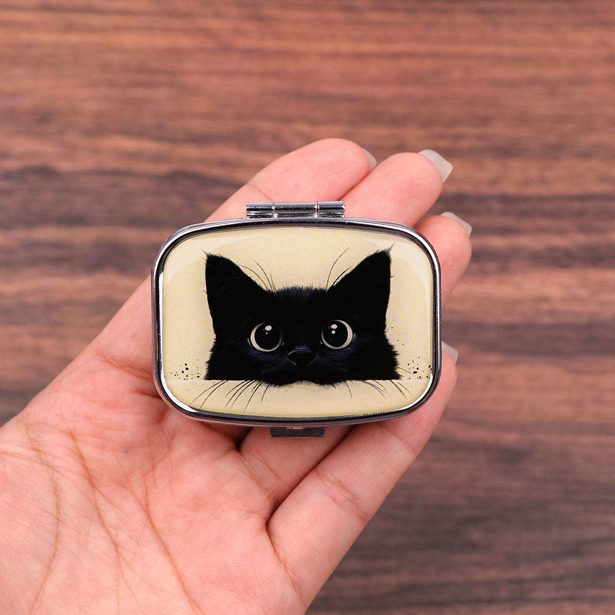 かわいい黒猫旅行ピルオーガナイザーポケットポータブルピル収納 - Tablet Accessories Case のレビューと価格
