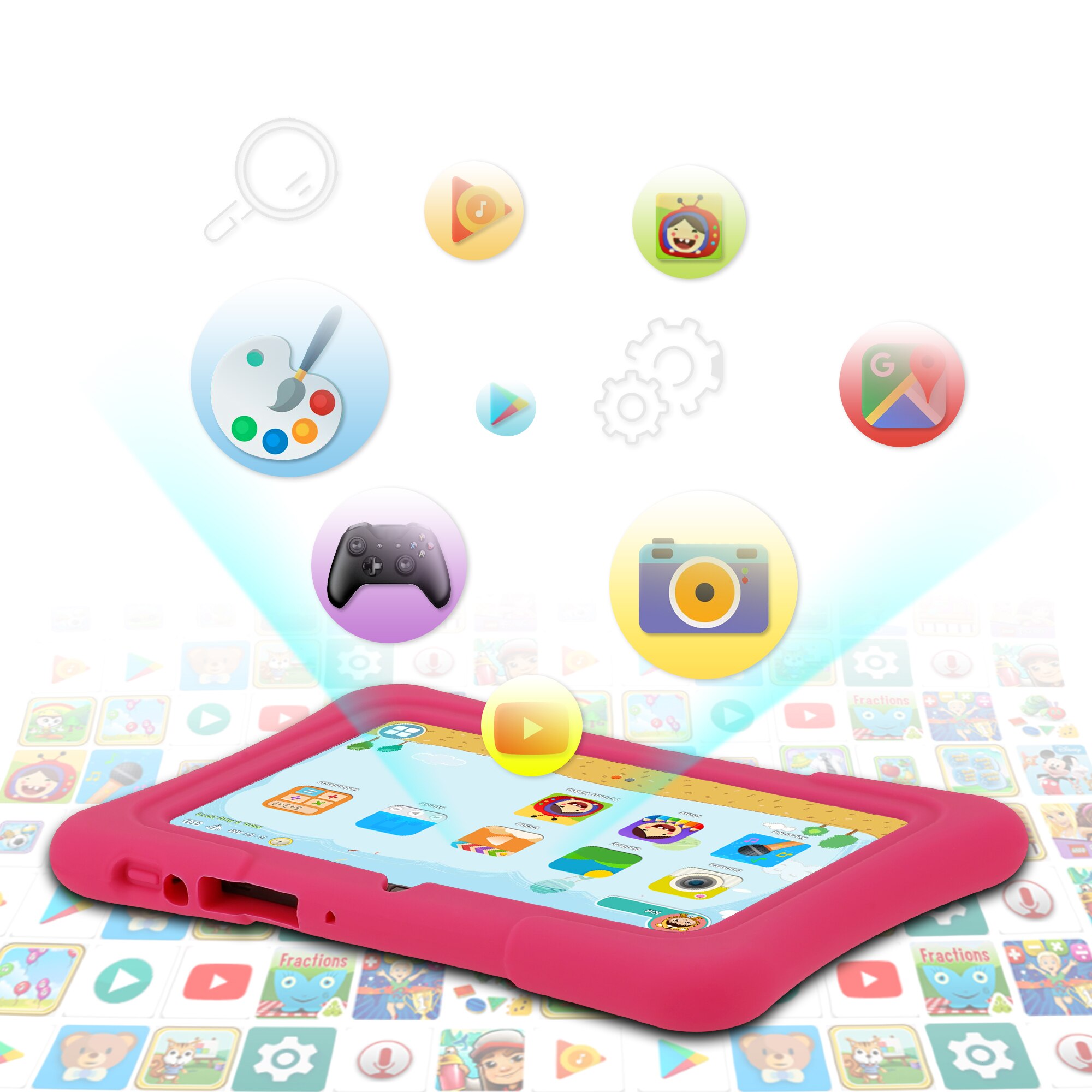 PRITOM 7インチ キッズタブレット クアッドコア An - Kids Tablet With Accessories のレビューと価格