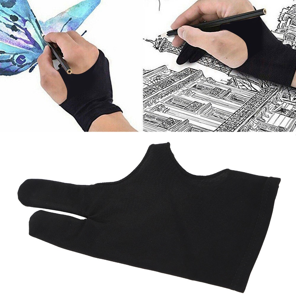 2個入り耐久性のある二本指デザインの描画用手袋、誤操作防止、 - Drawing Glove Artist のレビューと価格
