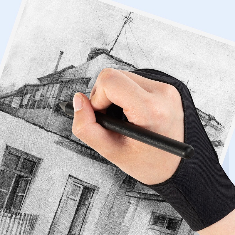 1Pc 2 指アーティストグローブ汚れ防止タッチ防止通気性保 - Drawing Glove Artist のレビューと価格
